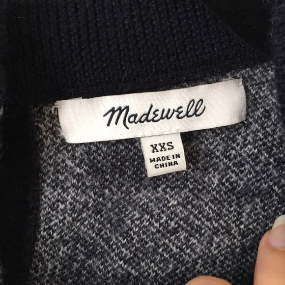 💯 MADEWELL MERINO WOOL CHECKERED SWEATER XXS - Picture 4 of 7